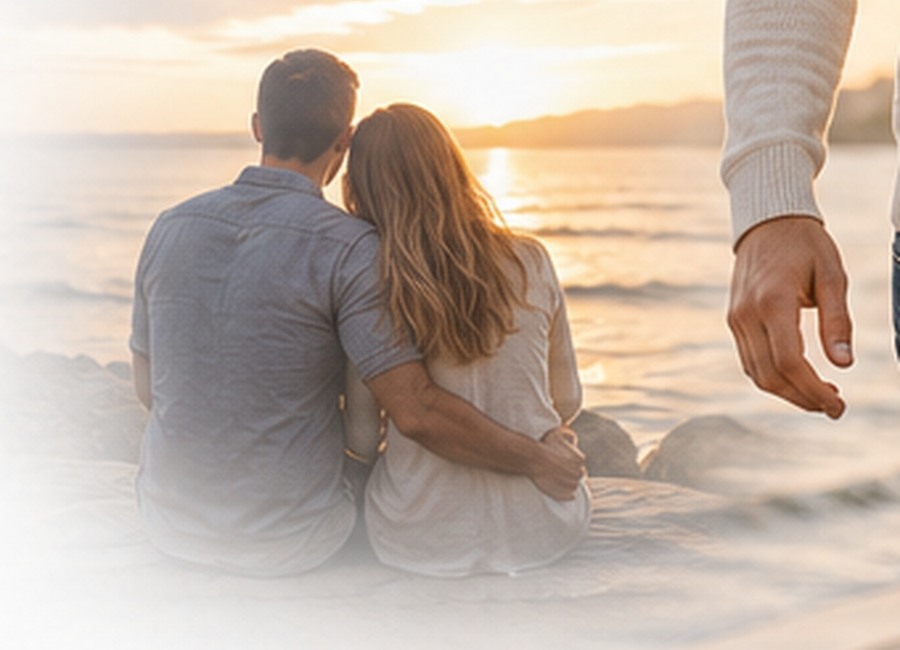 A couple together at sunset
